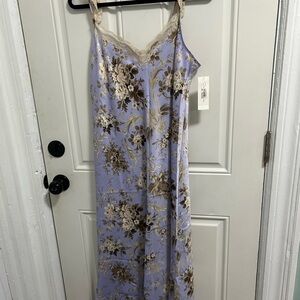 Oscar de la Renta Purple and Beige Floral Lace Top